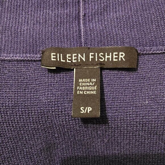 Eileen Fisher Blue Open Front Minimalist Cardigan Sz S - Picture 6 of 7